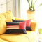 Set of 2 Red Geometric Lumbar Pillow Covers